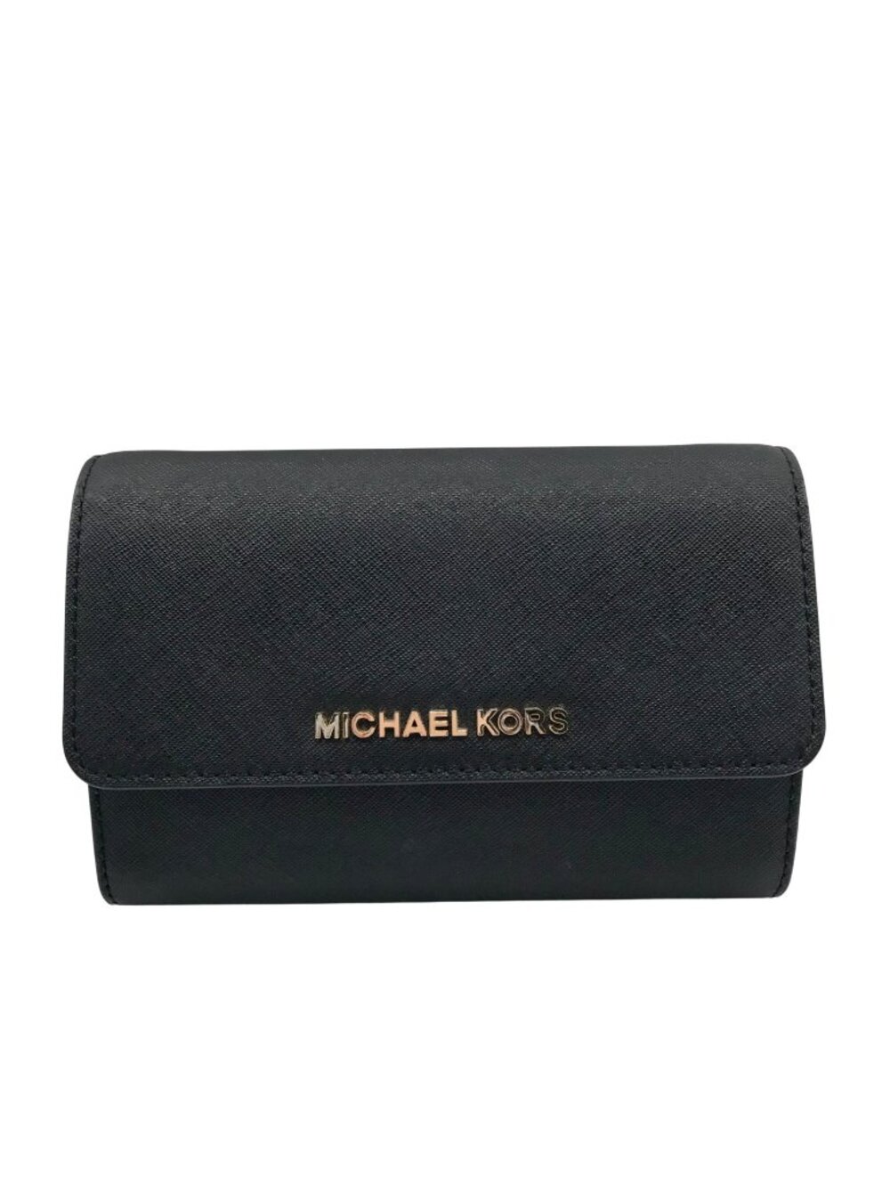 Michael Kors Black Saffiano Leather Jet Set Smartphone Crossbody